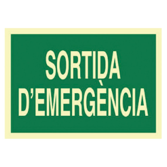 Señal en catalán: Senyals d'evacuació - Sortida D'emergència
