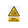 Señal en catalán: Perill D'Explosiò (peligro de explosión) COFAN