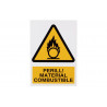 Senyals d'advertència Perill Material Combustible COFAN
