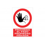 Señal prohibido pictograma y texto - Propiedad privada