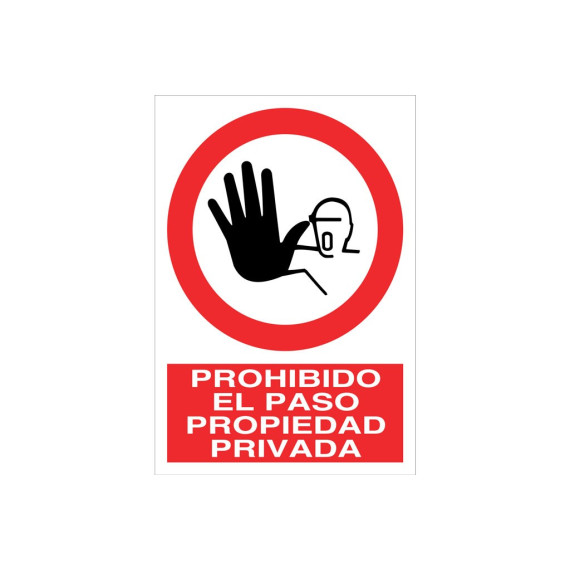Señal prohibido pictograma y texto - Propiedad privada