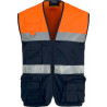 Safari vest combined with reflective tapes WORKTEAM C4010
