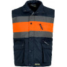 Combined padded vest in fabric with reflective tapes WORKTEAM Oxford S4032