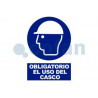 Obligation sign Mandatory use of helmet (text and pictogram) COFAN
