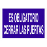 Obligation sign It is mandatory to close the doors (text only) rectangular COFAN