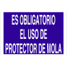 Señal obligación Obligatorio el uso de protector de mola COFAN