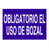Señal de obligación obligatorio el uso de bozal (solo texto) COFAN