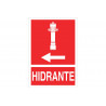 Señal de socorro Hidrante flecha izquierda con texto y pictograma COFAN