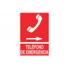 Señal de Teléfono de emergencia de texto y pictograma con flecha derecha COFAN