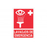 Panneau de détresse Texte de lavage oculaire d'urgence et pictogramme COFAN
