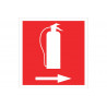 Luminescent fire extinguisher sign with right arrow pictogram COFAN