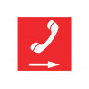 Señal de socorro Teléfono Emergencia con pictograma y flecha derecha COFAN