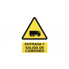 Señal de advertencia Entrada y salida de Camiones COFAN