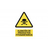 Warning sign pictorama and text - Phytosanitary Products