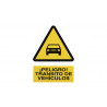 Signal d'avertissement danger de circulation des véhicules