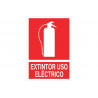 Distress sign pictogram and text COFAN electric fire extinguisher