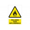 Señal de advertencia Peligro gas inflamable (varios tamaños) COFAN