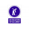 Obligation sign Mandatory use of lumbar support (pictogram and text) COFAN