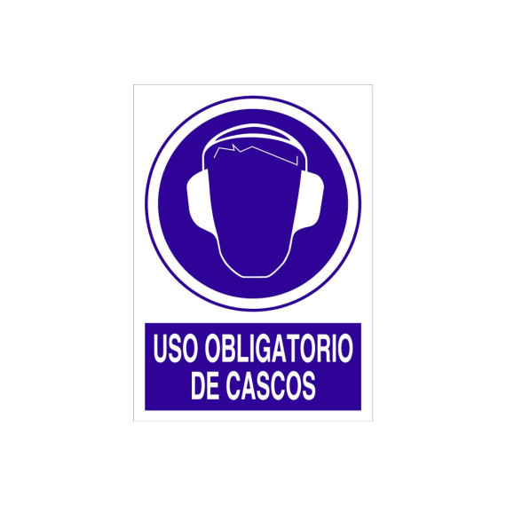 Sinal de obrigação e texto - uso obrigatório de capacetes