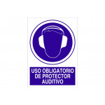 Señal obligación pictorama y texto - Uso obligatorio de prot. auditivo