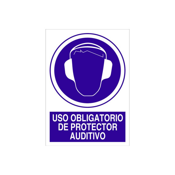 Señal obligación pictorama y texto - Uso obligatorio de prot. auditivo