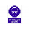 Cartel de obligación que indica Uso obligatorio de gafas COFAN