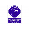 Cartel de obligación Uso obligatorio de pantalla protectora COFAN