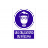 Señal de obligación de pictograma y texto Uso obligatorio de máscara COFAN