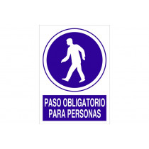 Señal obligación pictorama y texto - Paso obligatorio para personas