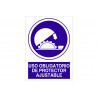 Obligation sign for mandatory use of adjustable protector COFAN
