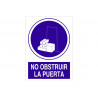 Obligation sign Do not obstruct the door (text and pictogram) COFAN