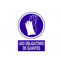 Signalverpflichtung Pictorama und Text - obligatorische Verwendung von Handschuhen