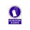 Obligation sign pictogram and text Mandatory use of gloves COFAN
