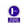 Obligation sign Turn off when not in use (text and pictogram) COFAN
