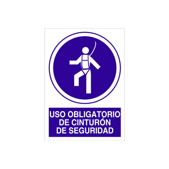 Señal obligación pictorama y texto - Uso obligat. cinturón seguridad