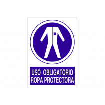 Obrigação de sinal Pictorama e texto - Uso obrigatório Roupas de proteção 2