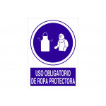 Señal obligación pictorama y texto - Uso obligatorio ropa protectora 3