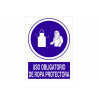 Pictogram and text obligation sign Mandatory use of protective clothing 3 COFAN