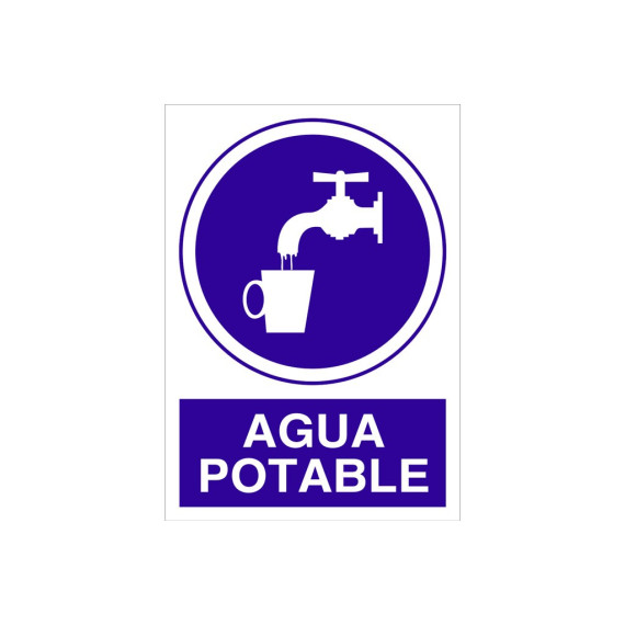 Señal obligación pictorama y texto - Agua potable