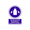 Señal obligación de Uso obligatorio de delantal y manguitos en productos químicos COFAN