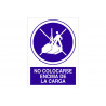 Do not stand on top of the load, COFAN pictogram and text obligation sign