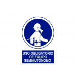 Señal obligación pictorama y texto - Equipo Semiautónomo