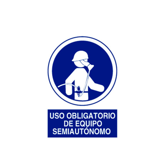 Señal obligación pictorama y texto - Equipo Semiautónomo