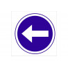 Direction gauche obligatoire, panneau d'obligation pictogramme COFAN