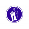 Pictogram obligation sign Mandatory use of Electrical gloves COFAN