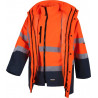 Parka Cabrio 4 in 1 Hochsicht Regenmantel WORKTEAM C3745