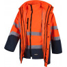 WORKTEAM C3745 High Visibility waterproof 4-in-1 convertible parka