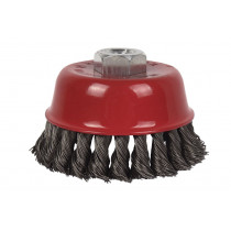 Brush wire braided cup M14 steel