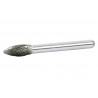 Cross-toothed Hard Metal Rotary Burrs" Flame Tip