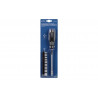 Screwdriver set with flexible rod and 9 1/4 (5-13mm) sockets